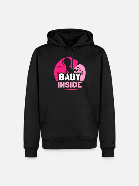 Bébé à l’intérieur Annonce enceinte Bébé à l’intérieur - Sweat à capuche Premium bio Homme - noir