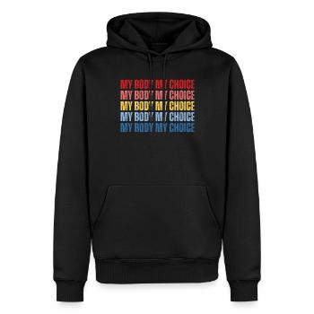 Mon corps Mon choix Pro Choice Féministe - Sweat à capuche Premium bio Homme - noir - Devant - Nico (187cm)