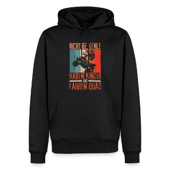 Richtige Kerle haben Kinder und fahren Quad - Männer Premium Bio Hoodie - Schwarz - Vorne - Nico (187cm)