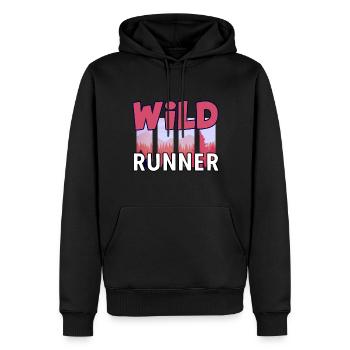 Trail Running Wild Runner Running Trail Montagnes - Sweat à capuche Premium bio Homme - noir - Devant - Nico (187cm)