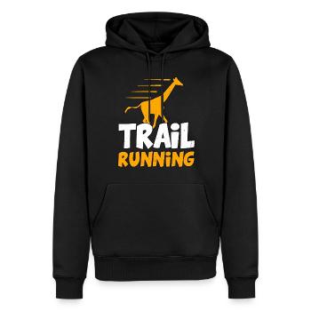 Trail Running Jogging Course Sports de plein air - Sweat à capuche Premium bio Homme - noir - Devant - Nico (187cm)