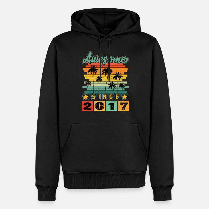 Awesome Since 2017 - Männer Premium Bio Hoodie - Schwarz