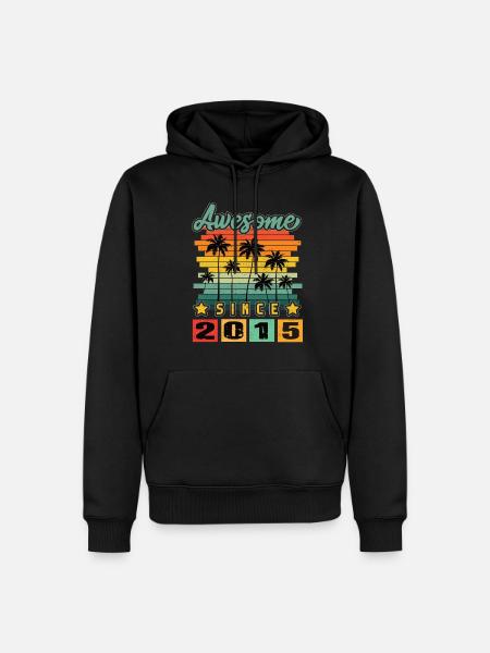 Awesome Since 2015 - Männer Premium Bio Hoodie - Schwarz