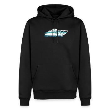 Motorboot Design für Motorbootfahrer - Männer Premium Bio Hoodie - Schwarz - Vorne - Nico (187cm)