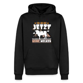 Landwirt Bauer Kühe melken - Männer Premium Bio Hoodie - Schwarz - Vorne - Nico (187cm)