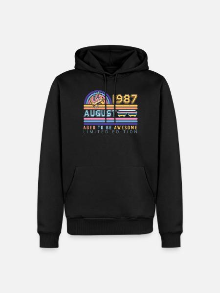 Geschenkidee August 1987 - Männer Premium Bio Hoodie - Schwarz