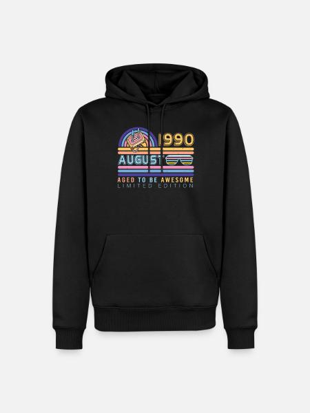 Geschenkidee August 1990 - Männer Premium Bio Hoodie - Schwarz