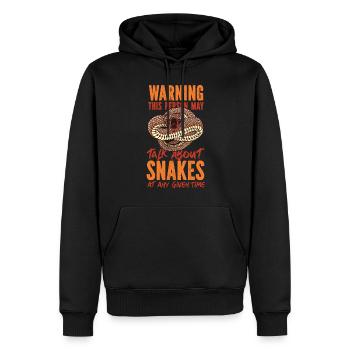 Snake Serpent Warning This Person - Männer Premium Bio Hoodie - Schwarz - Vorne - Nico (187cm)