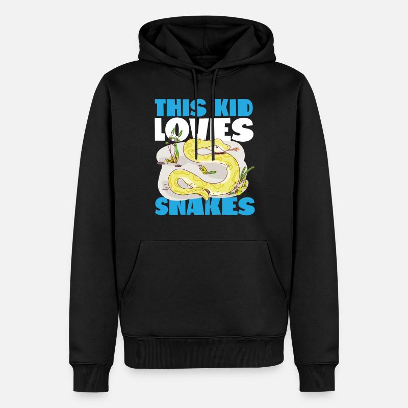 Snake Serpent This Kid Loves - Männer Premium Bio Hoodie - Schwarz