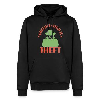 Greenflation Ist Diebstahl Grün Inflation Energie - Männer Premium Bio Hoodie - Schwarz - Vorne - Nico (187cm)