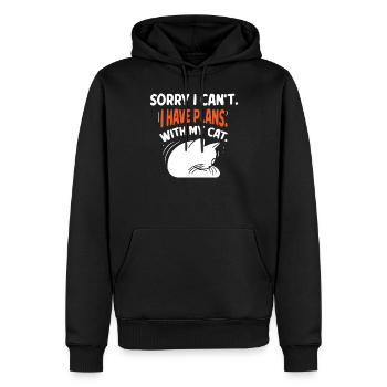 Malheureusement, je ne peux pas avoir de plans avec mon chat - Sweat à capuche Premium bio Homme - noir - Devant - Nico (187cm)