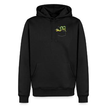 Snake Serpent Pocket - Männer Premium Bio Hoodie - Schwarz - Vorne - Nico (187cm)