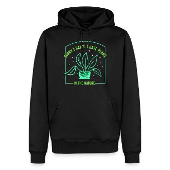 I have plans in nature sayings sorry hobby - Men’s Premium Organic Hoodie - black - Front - Nico (187cm)