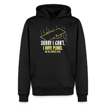 Je ne peux pas avoir quelque chose en tête sur le terrain de sport - Sweat à capuche Premium bio Homme - noir - Devant - Nico (187cm)
