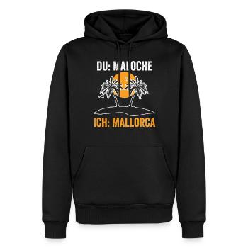 Du Maloche ich Mallorca - Männer Premium Bio Hoodie - Schwarz - Vorne - Nico (187cm)