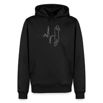 Basketball Herzschlag - Männer Premium Bio Hoodie - Schwarz - Vorne - Nico (187cm)