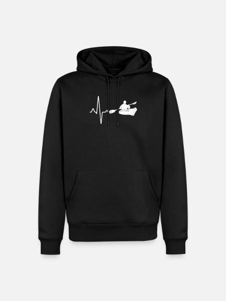 Canoe Kayak Heartbeat - Men’s Premium Organic Hoodie - black