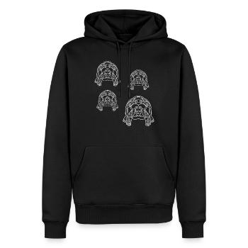 Tortues Tortues Tortues mignonnes - Sweat à capuche Premium bio Homme - noir - Devant - Nico (187cm)