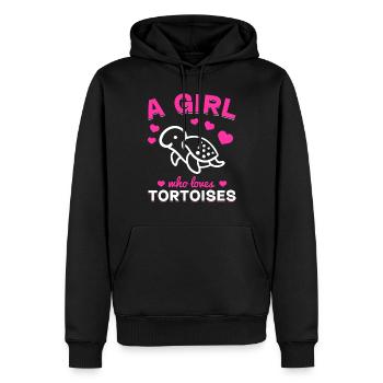 Amoureux des tortues de mer Fille Tortues Une fille, - Sweat à capuche Premium bio Homme - noir - Devant - Nico (187cm)