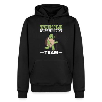 Outdoor Trekking Turtle Walking Team - Men’s Premium Organic Hoodie - black - Front - Nico (187cm)