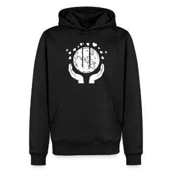 Jour de la Terre Changement climatique Environnement Journée de la Terre - Sweat à capuche Premium bio Homme - noir - Devant - Nico (187cm)