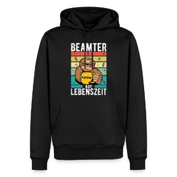 Beamter auf Lebenszeit Beamte Beamten Faultier - Männer Premium Bio Hoodie - Schwarz - Vorne - Nico (187cm)