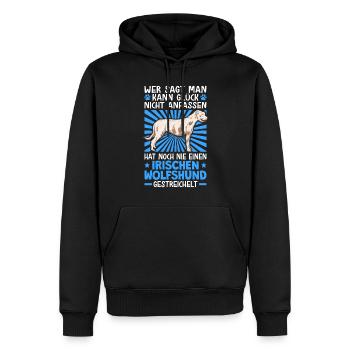 Irischer Wolfshund Glück anfassen Wolfhound - Männer Premium Bio Hoodie - Schwarz - Vorne - Nico (187cm)