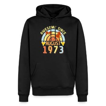 August 1973 Vintage - Men’s Premium Organic Hoodie - black - Front - Nico (187cm)