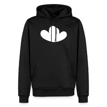 Double Coeur Blanc - Sweat à capuche Premium bio Homme - noir - Devant - Nico (187cm)