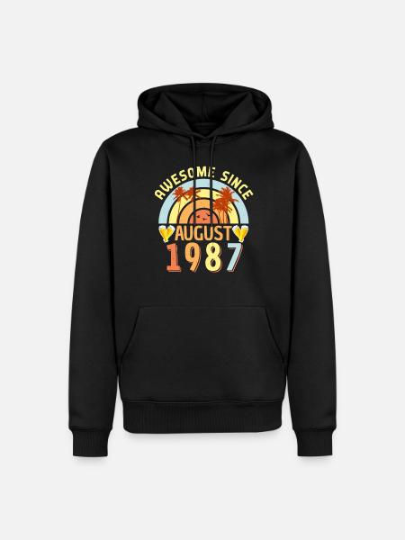 1987 Born in August - Men’s Premium Organic Hoodie - black