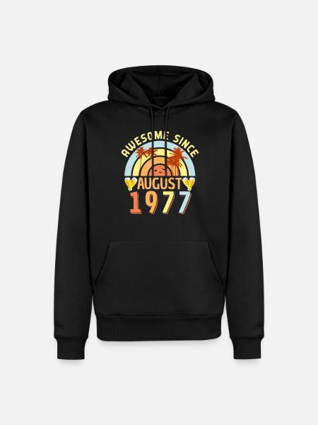 August 1977 Retro - Männer Premium Bio Hoodie - Schwarz