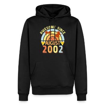20.Geburtstag Im August 2002 - Männer Premium Bio Hoodie - Schwarz - Vorne - Nico (187cm)