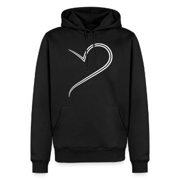 Simples Halbes Weises Herz - Männer Premium Bio Hoodie - Schwarz - Vorne - Nico (187cm)