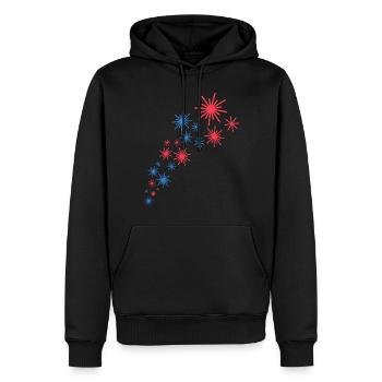 Sternenhimmel In Blau Und Rot - Männer Premium Bio Hoodie - Schwarz - Vorne - Nico (187cm)