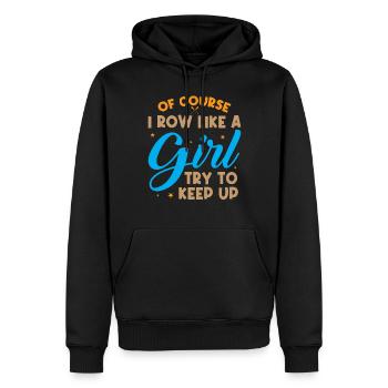 Coxswain Rowing Design For Girls Women Crew Rowing - Männer Premium Bio Hoodie - Schwarz - Vorne - Nico (187cm)