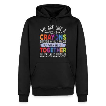 We Are Like A Box Of Crayons Back To School - Männer Premium Bio Hoodie - Schwarz - Vorne - Nico (187cm)