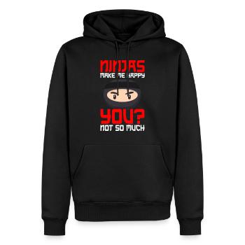 Ninja 6ème anniversaire - Sweat à capuche Premium bio Homme - noir - Devant - Nico (187cm)