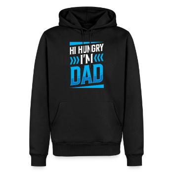 Hi Hungry I Am Papa Daddy Father Father Day - Men’s Premium Organic Hoodie - black - Front - Nico (187cm)