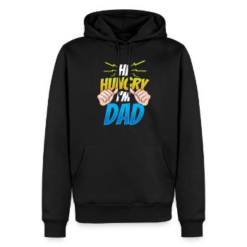 Hi Hungry I Am Papa Daddy Father Father Day - Men’s Premium Organic Hoodie - black - Front - Nico (187cm)