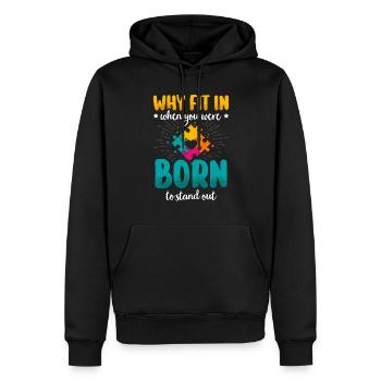 Autisme Cadeau Autiste Asperger TDAH Autisme - Sweat à capuche Premium bio Homme - noir - Devant - Nico (187cm)