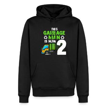 Garbage truck Müllmann Recycling 3rd birthday - Men’s Premium Organic Hoodie - black - Front - Nico (187cm)