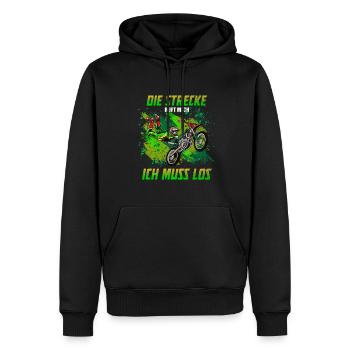 Motocross Enduro Offroad Dirt Bike Superbike Motor - Männer Premium Bio Hoodie - Schwarz - Vorne - Nico (187cm)