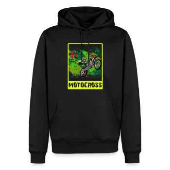 Motocross Tshirt Für Herren Damen Enduro Supermoto - Männer Premium Bio Hoodie - Schwarz - Vorne - Nico (187cm)