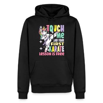 Karate Karatetrainer Karateka - Männer Premium Bio Hoodie - Schwarz - Vorne - Nico (187cm)