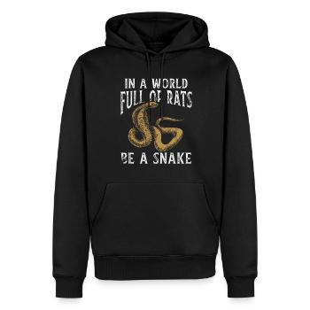 Serpent Cadeau Animal Reptile Cobra Python Boa - Sweat à capuche Premium bio Homme - noir - Devant - Nico (187cm)