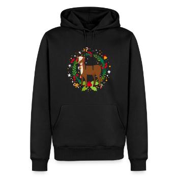 Pull de Noël moche Renne - Sweat à capuche Premium bio Homme - noir - Devant - Nico (187cm)