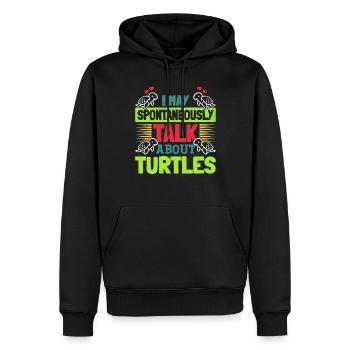 Je peux parler spontanément des tortues - Sweat à capuche Premium bio Homme - noir - Devant - Nico (187cm)