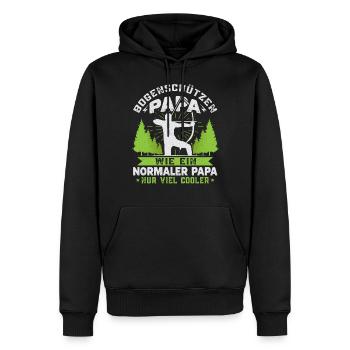 Bogenschützen Papa Vater Bogenschiessen - Männer Premium Bio Hoodie - Schwarz - Vorne - Nico (187cm)