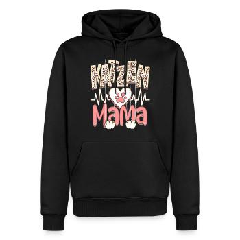 Katzen Mama Kätzchen Leopard Muster - Männer Premium Bio Hoodie - Schwarz - Vorne - Nico (187cm)