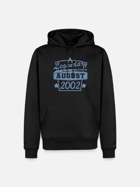 legendary since August 2002 Birthday - Men’s Premium Organic Hoodie - black